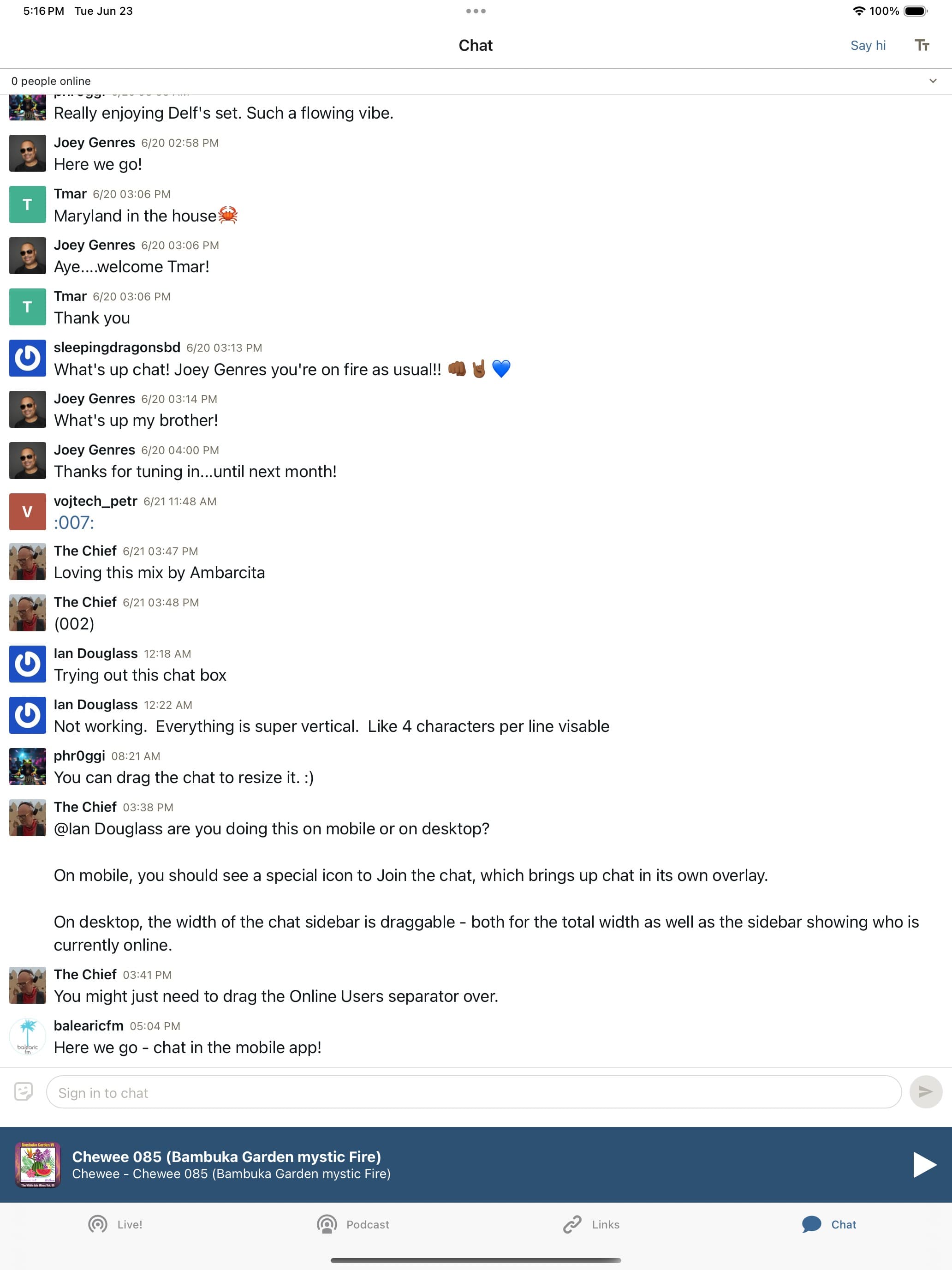 Community chat screenshot 2